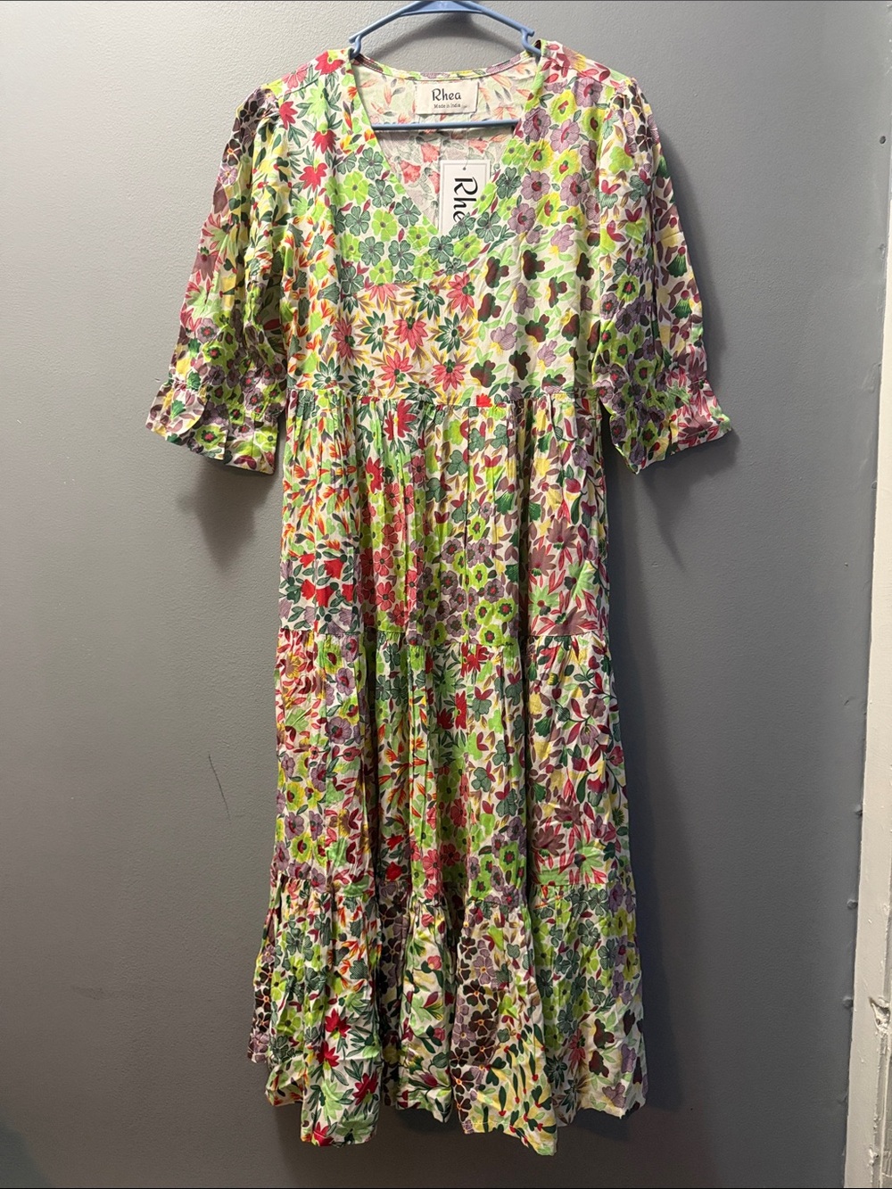 Rhea Floral Boho Maxi Dress in Multi-Color
